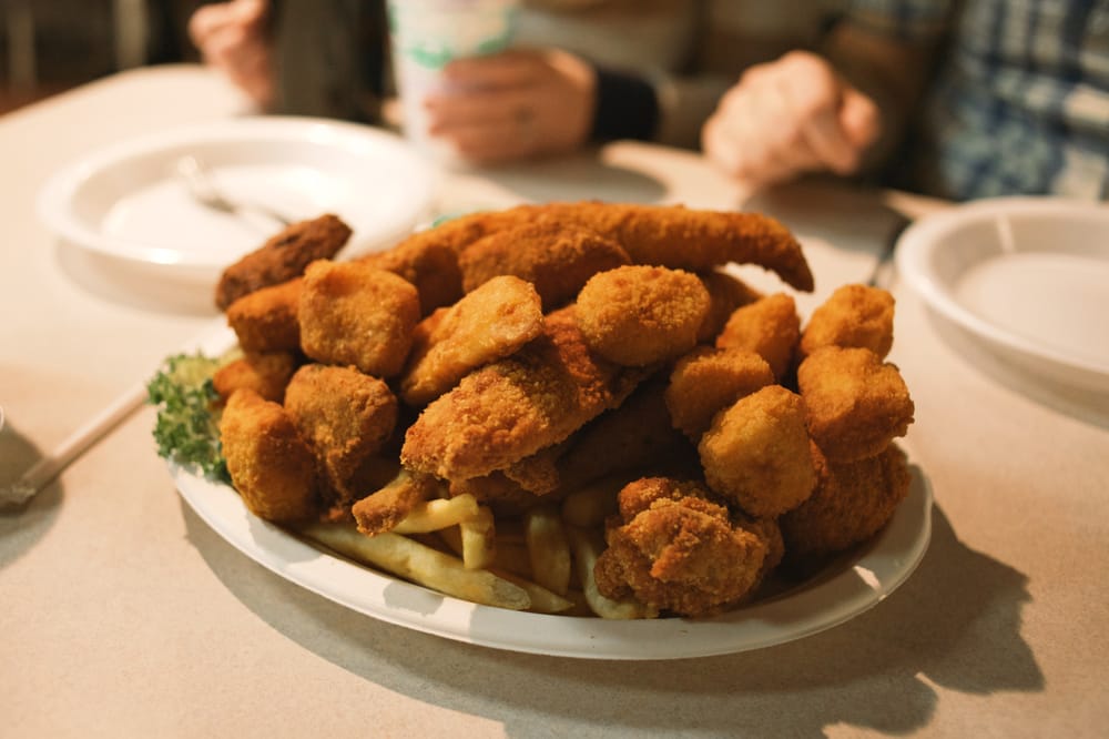 Fish fry plate at Mike Linnig's restaurant